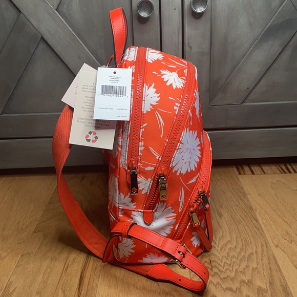Orange Floral Kate Spade Backpack ♠️ - Picture 2 of 5